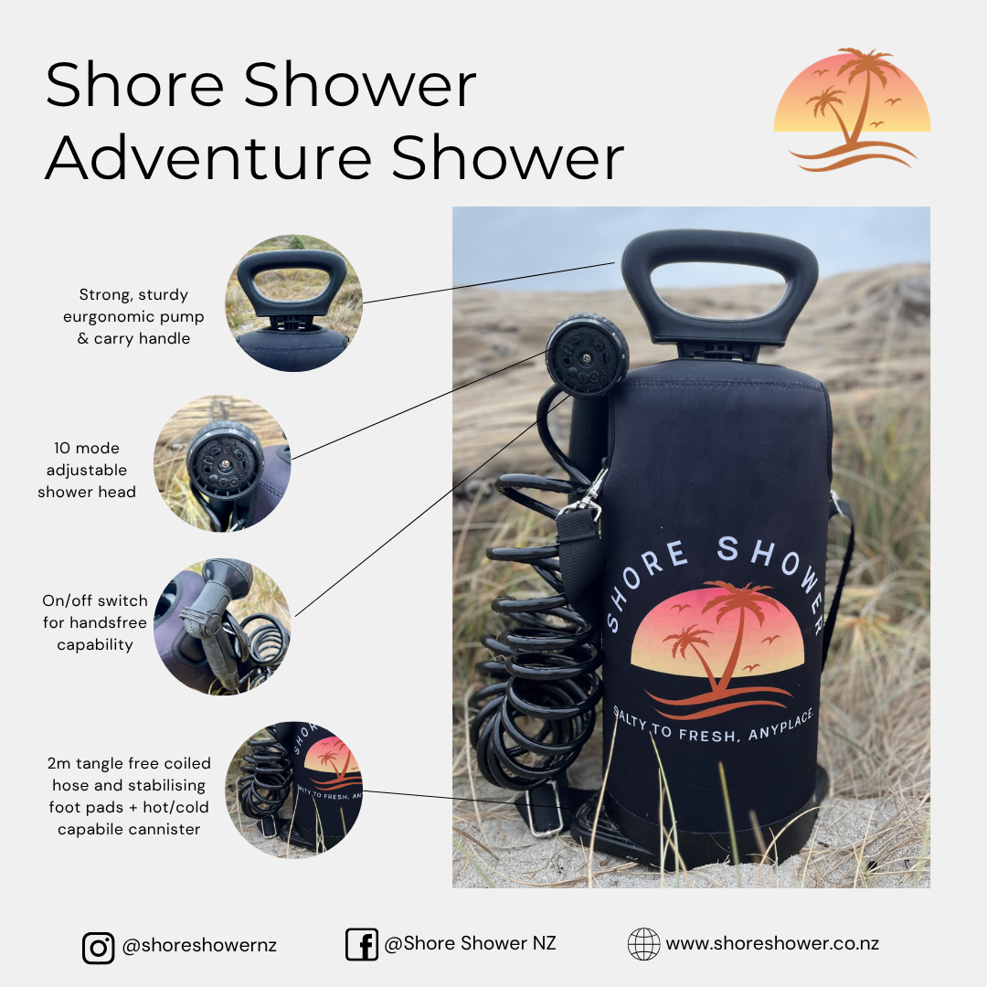 Portable Shower for Camping, Beach days,  Boating and all outdoor adventures. 